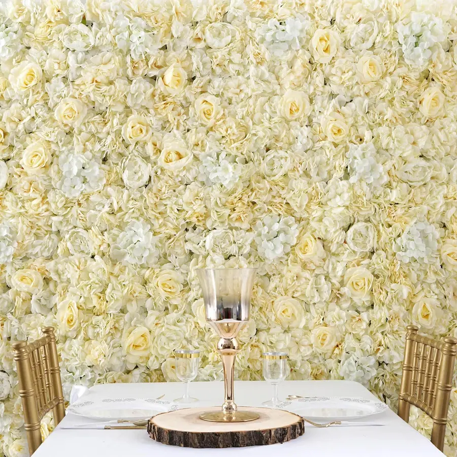 Materiales de pared de flores artificiales: seda, PE y qué comprar